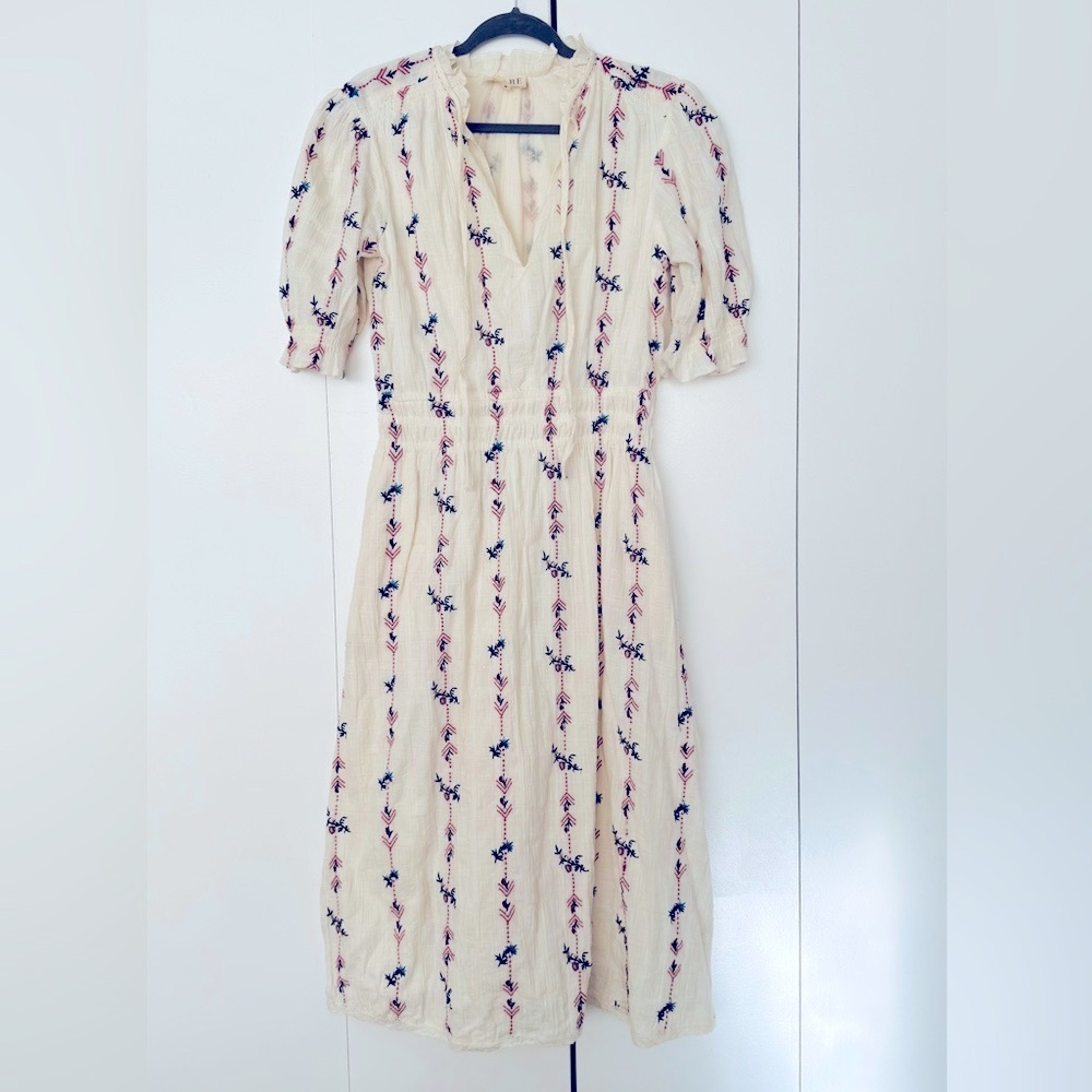 Elegant Cream Embroidered Dress